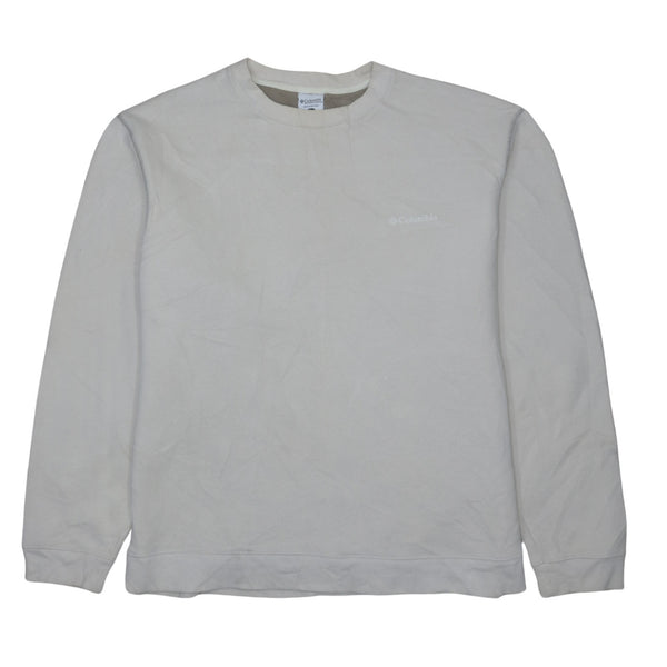 Columbia 90's Beige Cream Heavyweight Crew Neck Sweatshirt Large