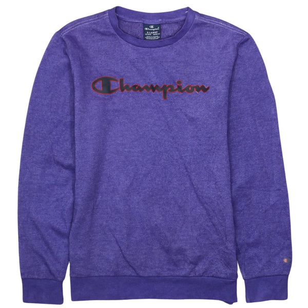 Champion 90's Spellout Crew Neck Sweatshirt XLarge Purple