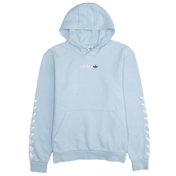 Adidas 90's XLarge Blue Hoodie with Drawstring Pockets