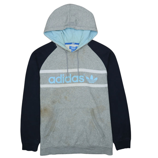 Adidas 90's Grey Spellout Pullover Hoodie XLarge Vintage Style