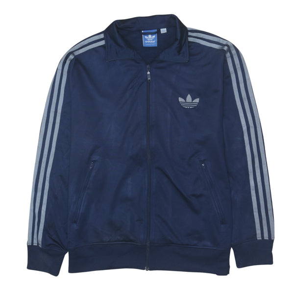 Adidas 90's Striped Sleeve Full Zip Up Sweatshirt Large Navy Blue