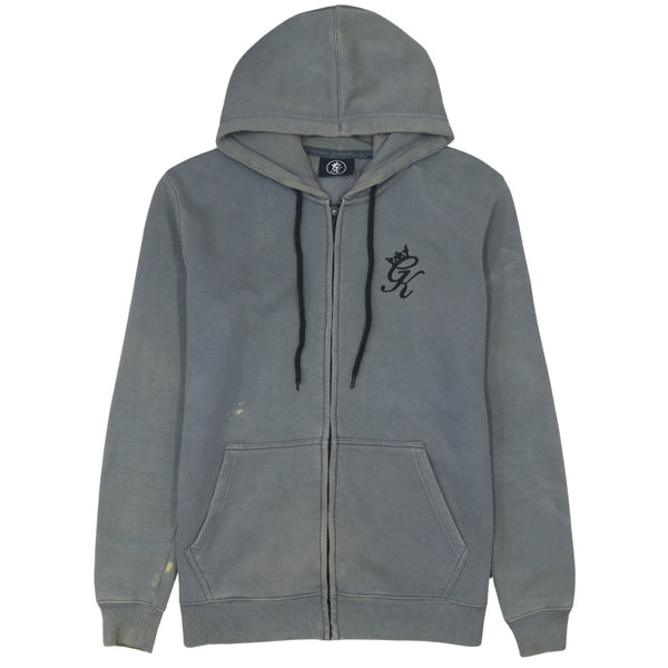 Retro 90's Lightweight Full Zip Hoodie - Large Grey Cotton