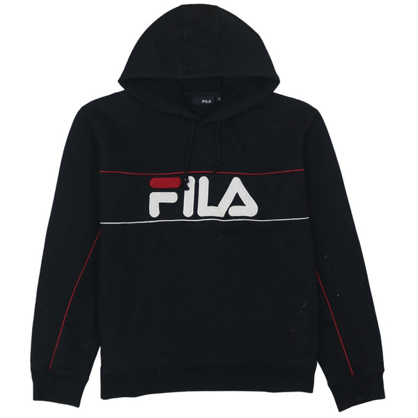 Fila 90's Spellout Pullover Hoodie Medium Black
