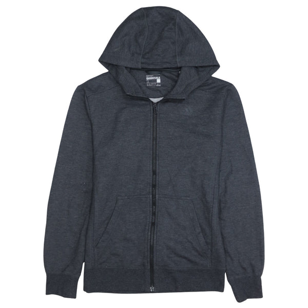 Adidas 90's Drawstring Pockets Full Zip Up Hoodie Small Grey