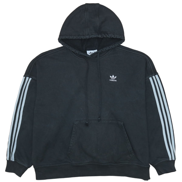 Adidas Vintage 90's Black Striped Sleeve Pullover Hoodie Women's Small