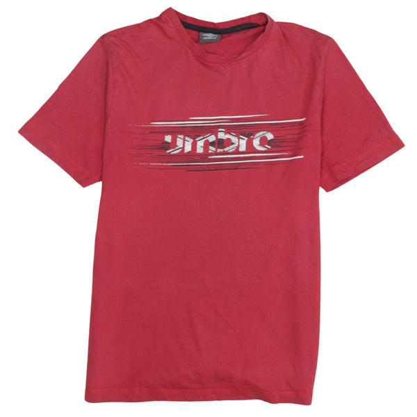Umbro 90's Spellout Short Sleeves T Shirt Medium Red
