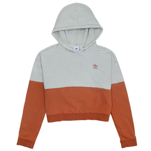 Adidas Orange 90's Vintage Crop Pullover Hoodie Women's XLarge