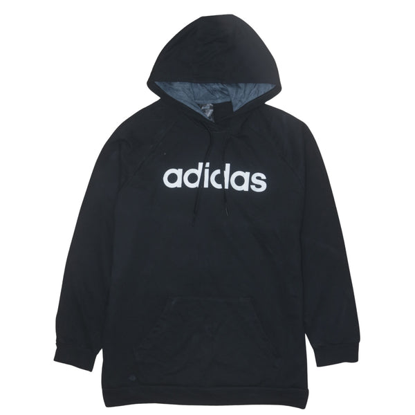 Adidas Vintage 90's Black Spellout Hoodie Large