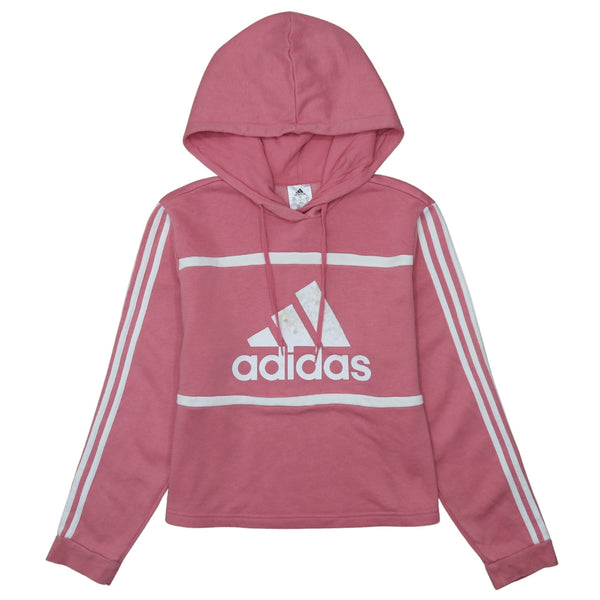 Adidas Pink 90's Spellout Pullover Hoodie Women's Large