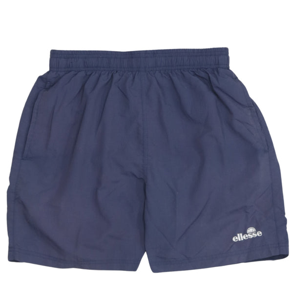 Ellesse 90's Elasticated Waistband Drawstrings Baggy Chino Shorts 26 Navy Blue