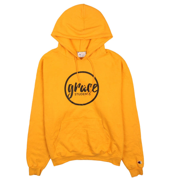 Champion 90's Vintage Yellow Grale Students Pullover Hoodie L