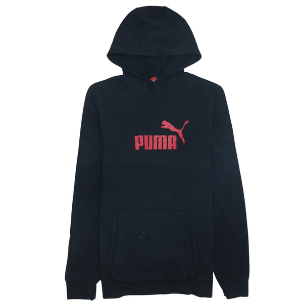Puma 90's Black Spellout Pullover Hoodie XXLarge 2XL Cotton Retro