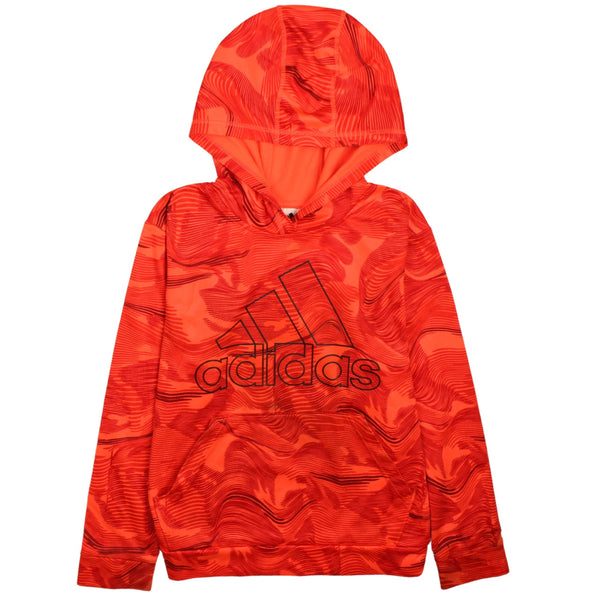 Adidas Vintage 90's Orange Spellout Pullover Hoodie Womens Large