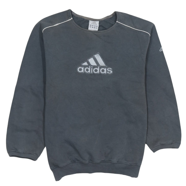 Adidas 90's Spellout Crew Neck Sweatshirt Small Grey
