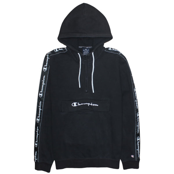 Champion 90's Lightweight Quarter Zip Hoodie Medium Black