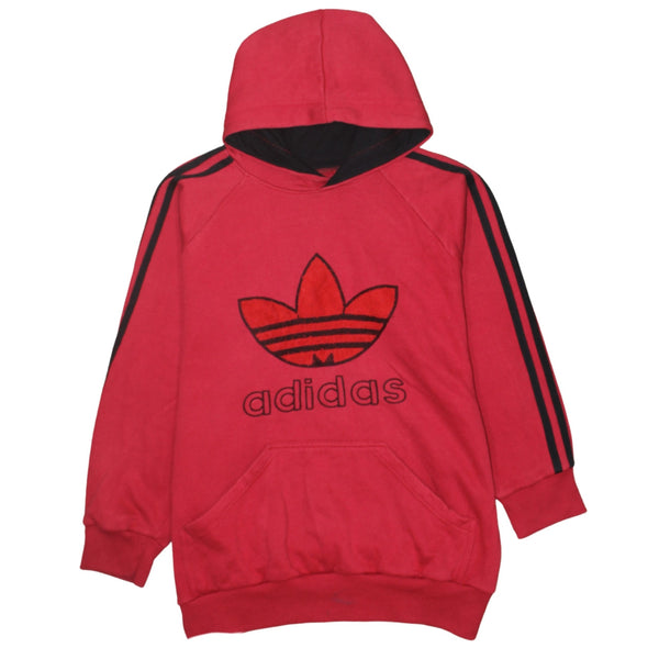 Adidas 90's Spellout Pullover Hoodie Small Red