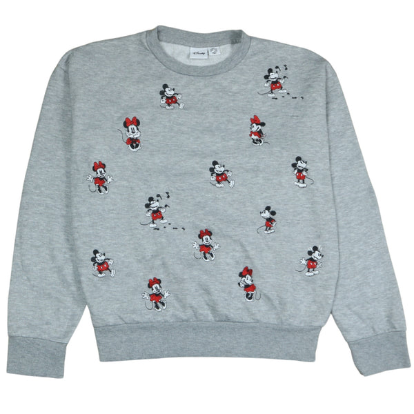 Disney 90s Mickey Mouse Grey Crew Neck Sweatshirt XXS Vintage