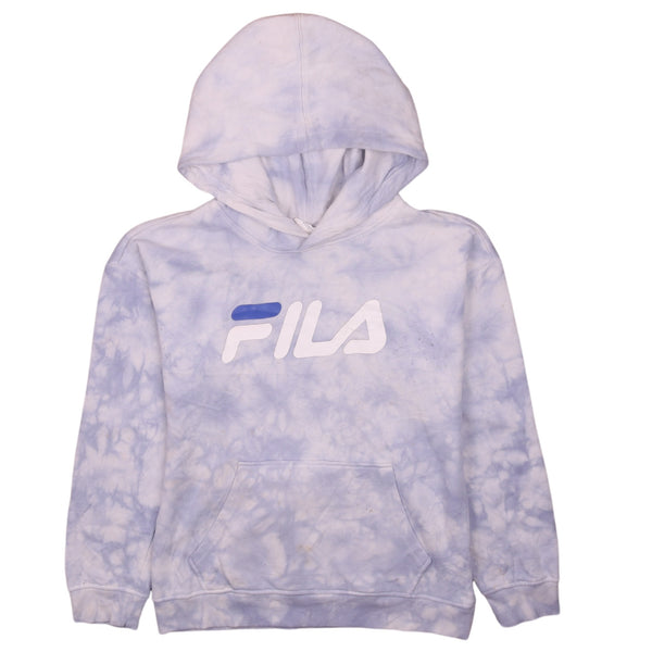 Fila 90s Spellout White Pullover Hoodie Womens Medium Vintage