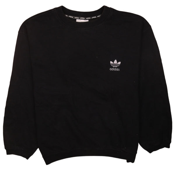 Adidas 90's Black Heavyweight Crew Neck Sweatshirt XL Vintage