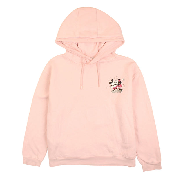 Vintage Disney 90s Pink Hoodie Large - Mickey & Minnie Mouse Pullover