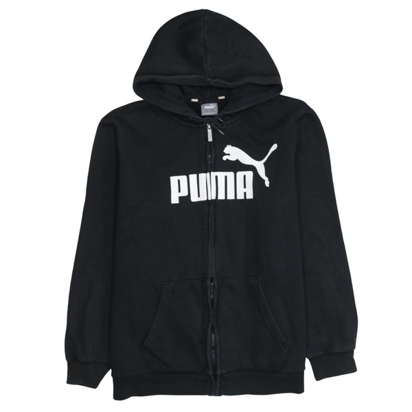 Puma 90's Spellout Full Zip Up Hoodie Large Black