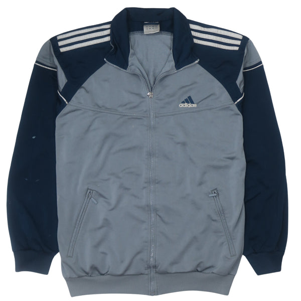 Adidas 90's Vintage Lightweight Grey Zip Up Sweatshirt Medium