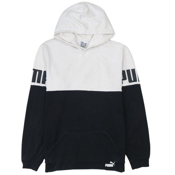 Puma 90's Drawstring Pockets Pullover Hoodie XLarge Black