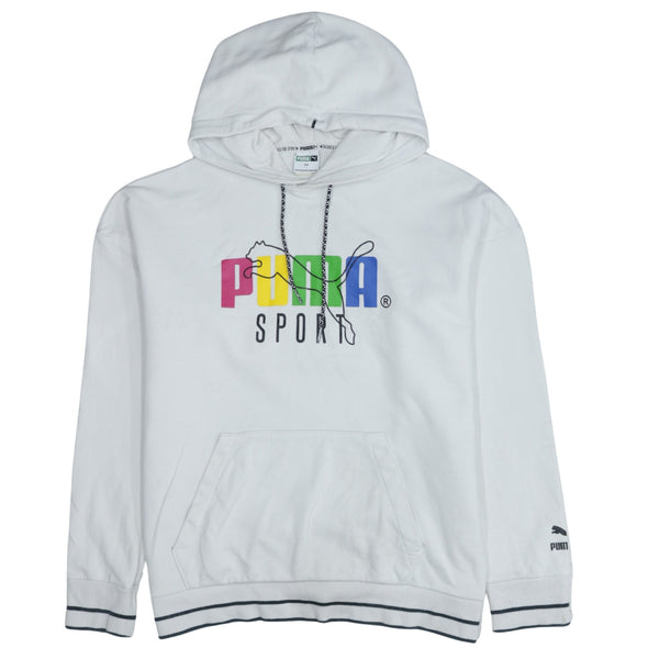 Puma 90's Spellout Pullover Hoodie Large White