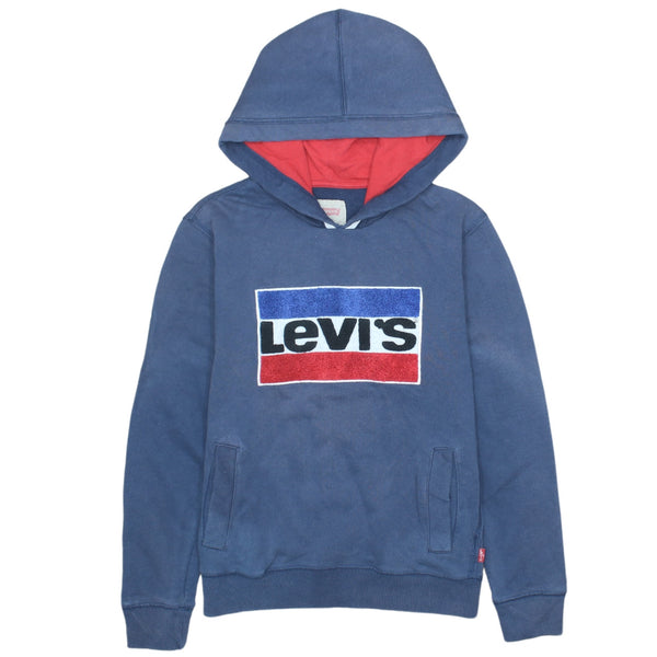 Levi's 90's Blue Spellout Pullover Hoodie XSmall