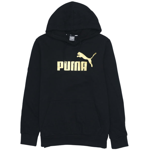 Puma 90's Vintage Spellout Pullover Hoodie Black Medium