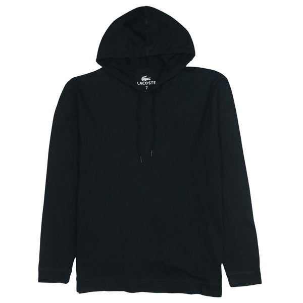 Lacoste 90's Vintage Black Lightweight Hoodie Large