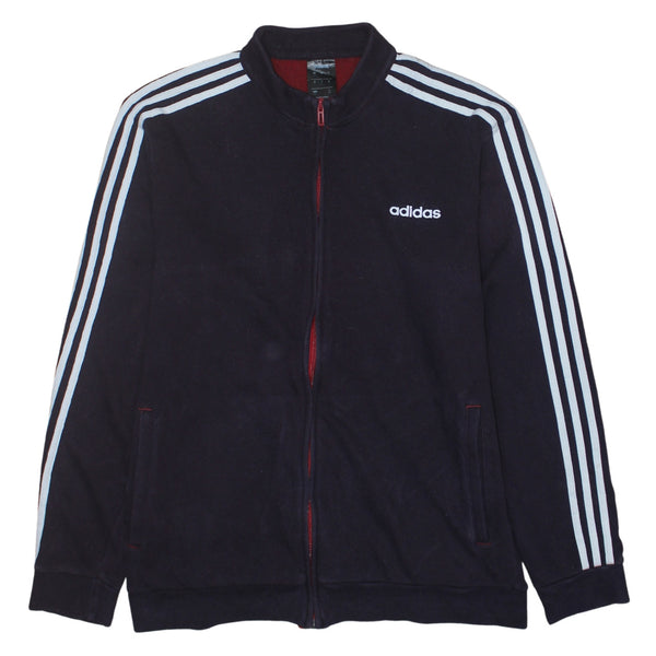 Adidas 90's Striped Sleeve Full Zip Up Sweatshirt Large Purple