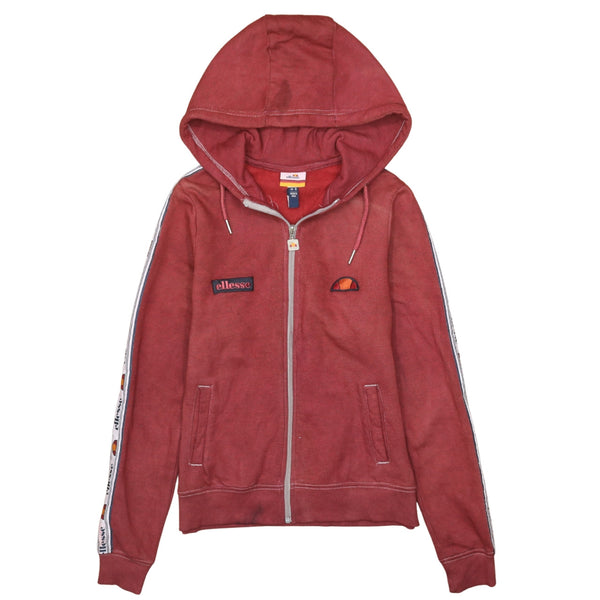 Ellesse 90's Lightweight Full Zip Up Hoodie Medium  Burgundy Red