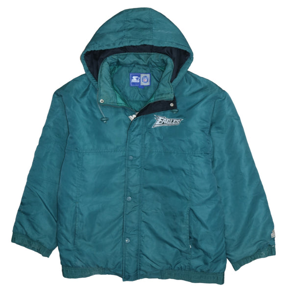 Starter 90's Hooded Full Zip Up Windbreaker Large Green