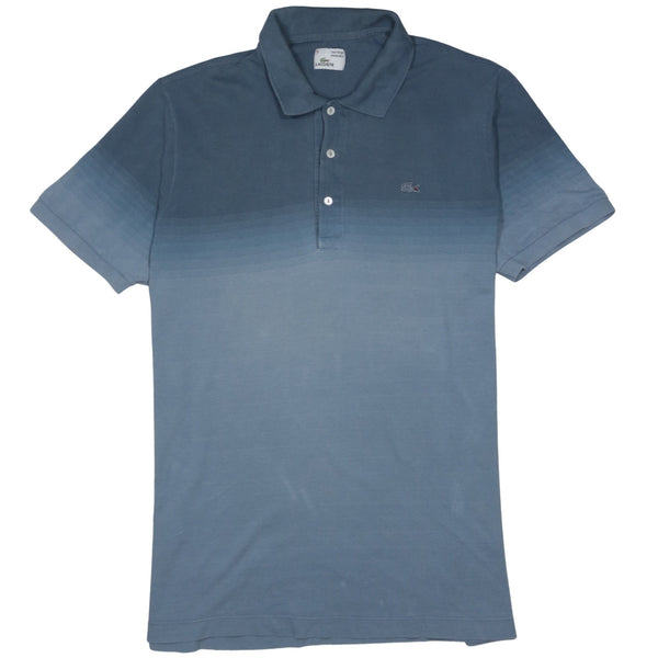 Lacoste 90's Short Sleeves Quarter Button Polo Shirt Medium  Blue