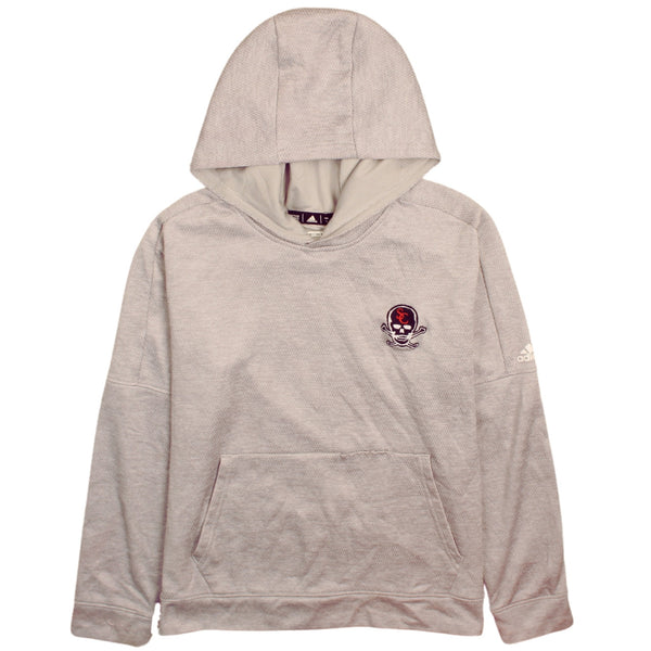 Adidas 90's Grey Pullover Hoodie Large with Drawstring & Pockets