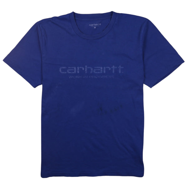 Carhartt 90's Spellout Short Sleeves T Shirt Medium Blue
