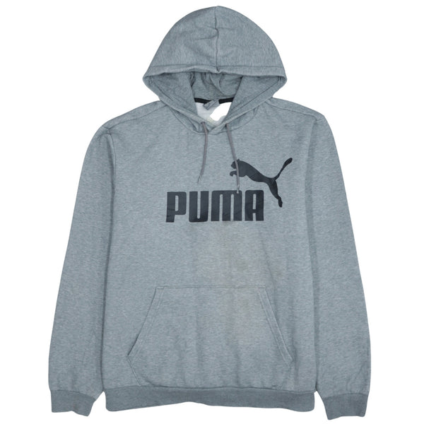 Puma 90's Spellout Pullover Hoodie XLarge Grey
