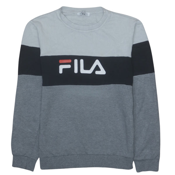 Fila 90's Spellout Crew Neck Sweatshirt Medium Grey