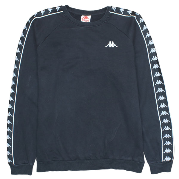 Vintage Kappa 90's Black Lightweight Crew Neck Sweatshirt Men's Large