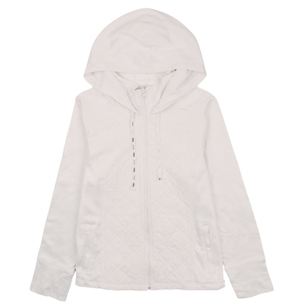 Fila 90's Full Zip Up Hoodie Large White