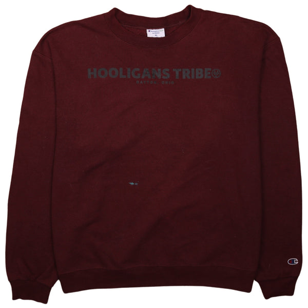 Champion 90s Hooligans Tribe Crewneck Sweatshirt XL Red Burgundy