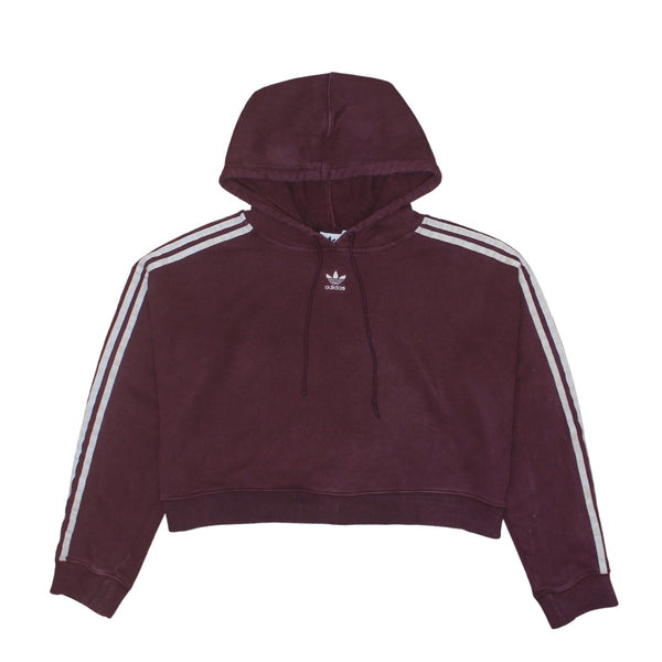 Adidas 90's Striped Sleeve Pullover Hoodie XXLarge  Burgundy Red