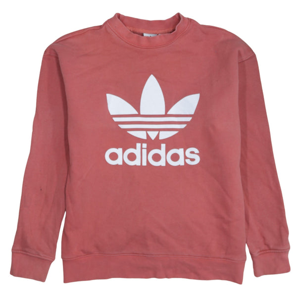 Adidas Red 90's Spellout Crew Neck Sweatshirt XS