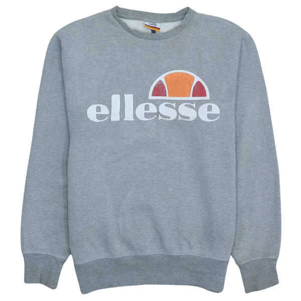 Vintage Ellesse 90's Grey Spellout Crew Neck Sweatshirt Medium