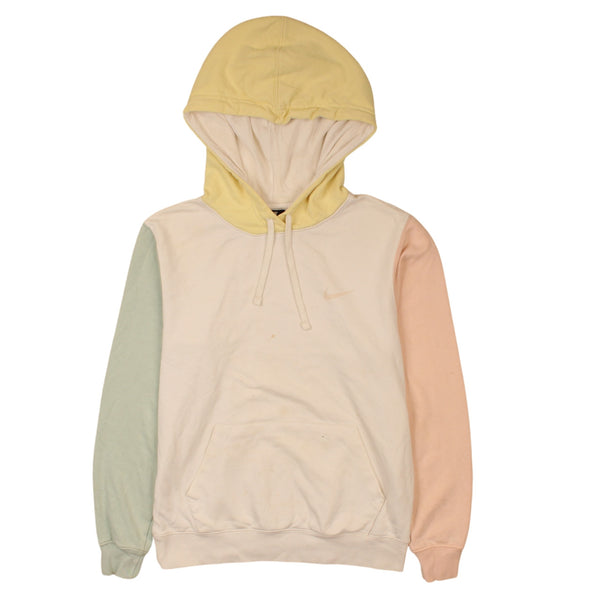 Authentic Nike 90's Vintage Beige Cream Swoosh Pullover Hoodie XS