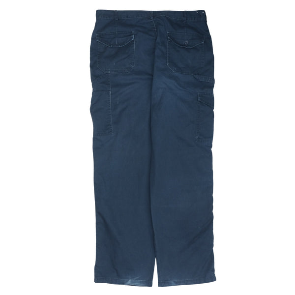 Dickies 90's Navy Blue Baggy Trousers with Drawstring Pockets, Men's Size 38