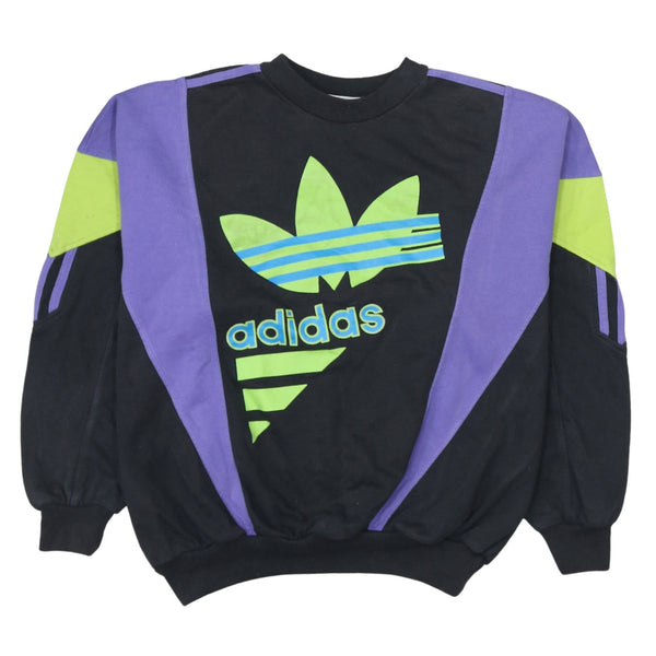 Adidas 90's Spellout Crew Neck Sweatshirt Small Black