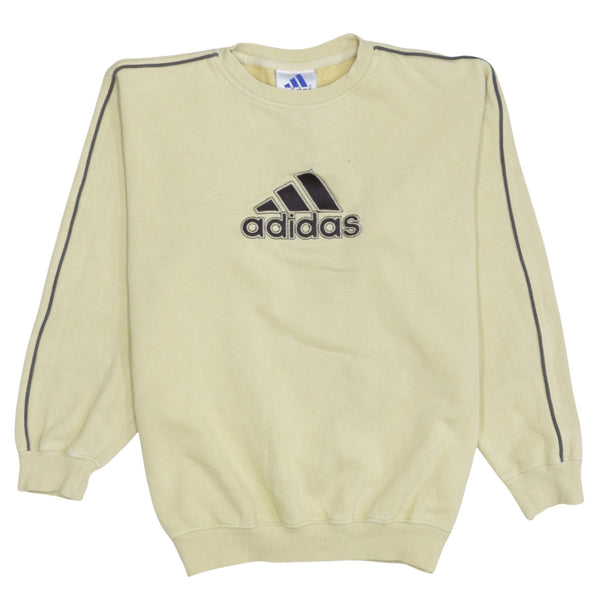 Adidas 90's Spellout Crew Neck Sweatshirt Large Yellow