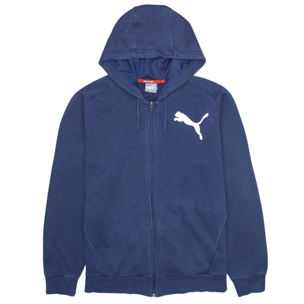 Puma 90s Vintage Lightweight Full Zip Hoodie Men's Large Navy Blue